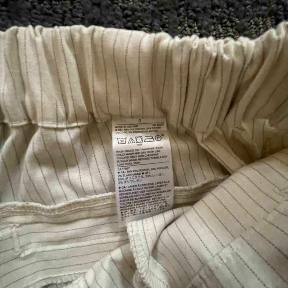 Banana Republic Womens Size 0 Beige Pinstripe Hayden Pant Pull On Trousers - Picture 5 of 9